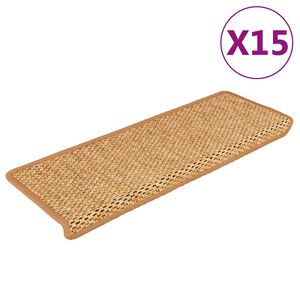vidaXL Samolep&iacute;c&iacute; n&aacute;&scaron;lapy na schody vzhled sisal 15ks 65x21x4 cm