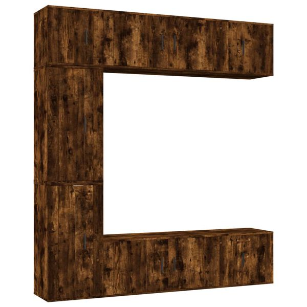 vidaXL 7dílný set TV skříněk kouřový dub kompozitní dřevo