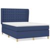 vidaXL Box spring postel s matrac&iacute; modr&aacute; 140x200 cm textil