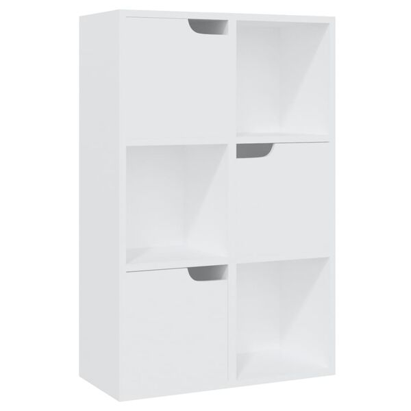 vidaXL Knihovna b&iacute;l&aacute; 60 x 27,5 x 88 cm dřevotř&iacute;ska