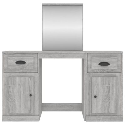 vidaXL Toaletní stolek se zrcadlem šedý sonoma 130 x 50 x 132,5 cm