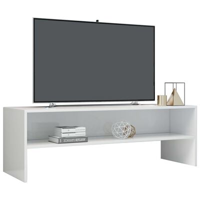 vidaXL TV stolek bílý s vysokým leskem 120 x 40 x 40 cm dřevotříska