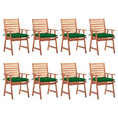 vidaXL Zahradní jídelní židle 8 ks s poduškami masivní akáciové dřevo