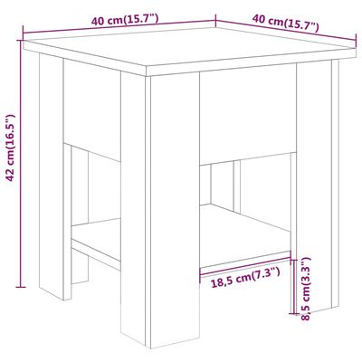 vidaXL Konferenční stolek bílý vysoký lesk 40x40x42cm kompozitní dřevo