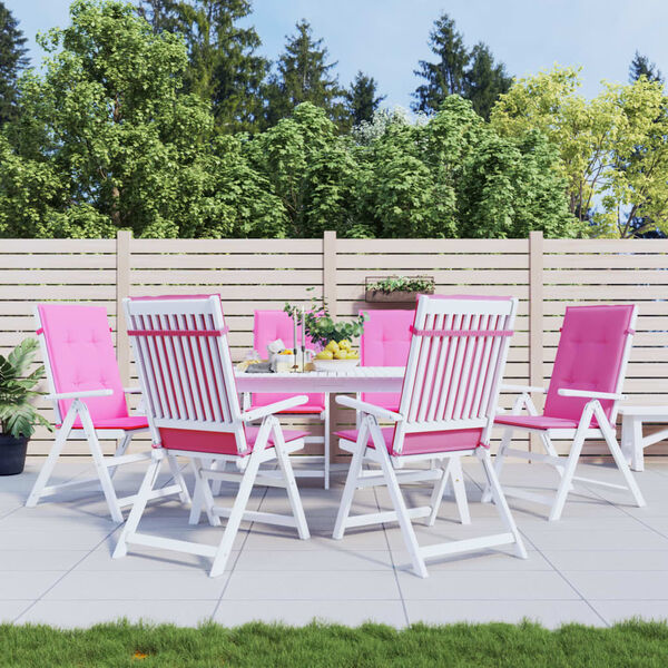 vidaXL Podu&scaron;ky na židli s vysok&yacute;m opěradlem 6 ks růžov&eacute; textil