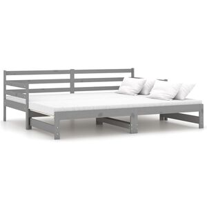 vidaXL V&yacute;suvn&aacute; v&aacute;lenda &scaron;ed&aacute; masivn&iacute; borovice 2 x (90 x 200) cm