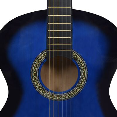 vidaXL Klasická kytara pro začátečníky modrá 4/4 39'' basswood