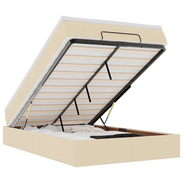 vidaXL Osmansk&yacute; r&aacute;m postele s matrac&iacute; kr&eacute;mově 120x190 cm textil