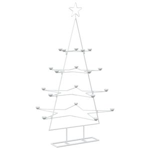 vidaXL Kovov&yacute; v&aacute;nočn&iacute; stromeček s drž&aacute;kem KUOPIO 140 cm Ocel B&iacute;l&aacute;