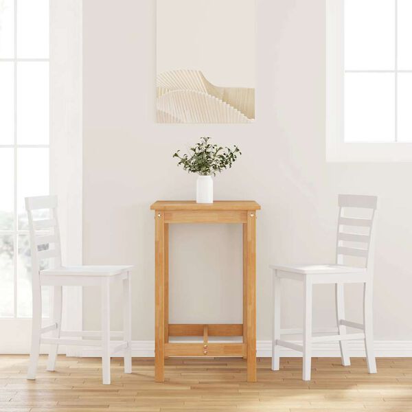 vidaXL Barové stoličky 2 ks bílé masivní dřevo gumové