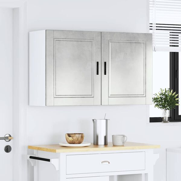 vidaXL Kuchyňsk&aacute; n&aacute;stěnn&aacute; skř&iacute;ňky 2 ks "Porto" betonově &scaron;ed&aacute; kompozit