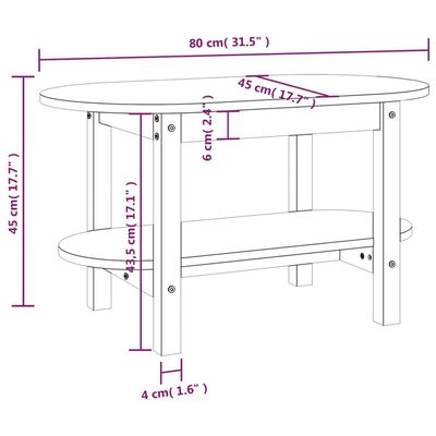 vidaXL Konferenční stolek medově hnědý 80x45x45 cm masivní borovice