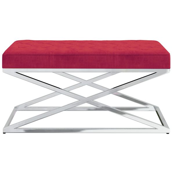 vidaXL Lavice v&iacute;nov&aacute; samet a nerezov&aacute; ocel