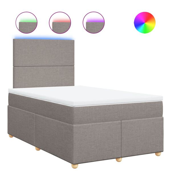 vidaXL Box spring postel s matrac&iacute; taupe 120x190 cm textil