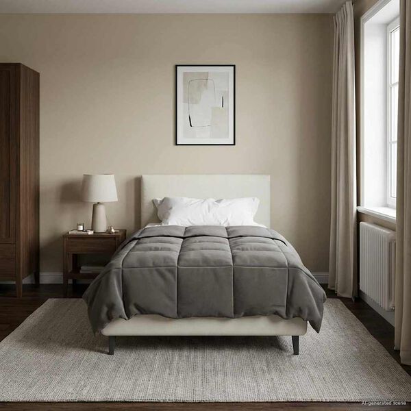 vidaXL Letn&iacute; přikr&yacute;vka &Scaron;něrov&aacute;n Světle &scaron;ed&aacute; 135 x 220 cm Mikrovl&aacute;kno