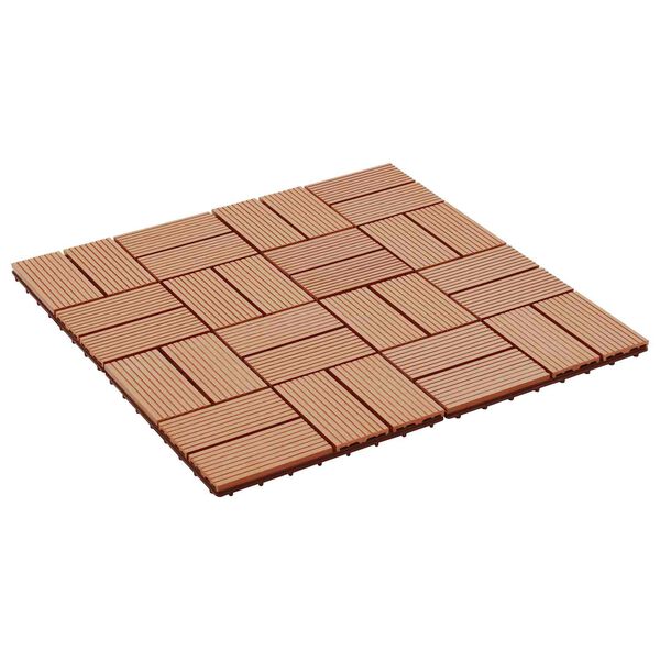 vidaXL Dlažba na terasu 11 pcs Teak 30 x 30 cm Dřevoplast