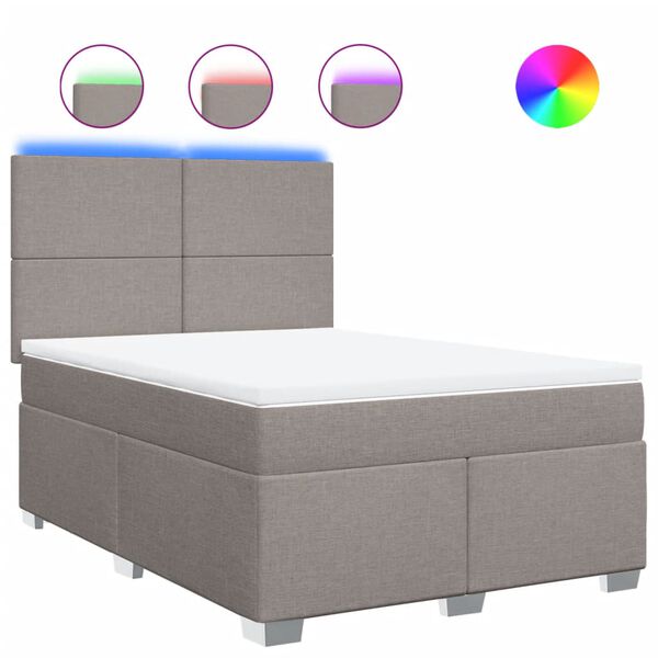 vidaXL Box spring postel s matrac&iacute; taupe 140x200 cm textil