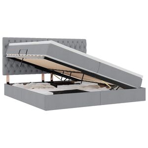 vidaXL Postel s &uacute;ložn&yacute;m prostorem a matrac&iacute; Světle &scaron;ed&aacute; 200 x 200 cm