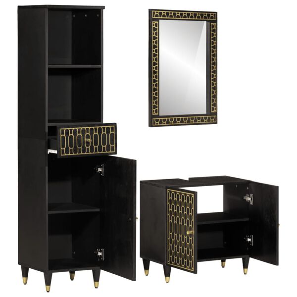 vidaXL 3d&iacute;ln&aacute; koupelnov&aacute; sestava masivn&iacute; mangovn&iacute;kov&eacute; dřevo