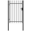 vidaXL Zahradní branka s hroty ocelová 1 x 1,5 m černá
