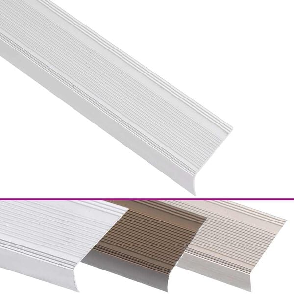 vidaXL Schodové hrany ve tvaru L 15 ks hliník 90 cm stříbrné