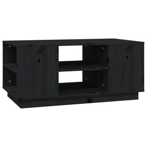 vidaXL Konferenčn&iacute; stolek čern&yacute; 90x49x40,5 cm masivn&iacute; borov&eacute; dřevo
