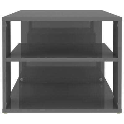 vidaXL Konferenční stolek šedý vysoký lesk 100x50x40 cm dřevotříska