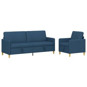 vidaXL Sedačka se storage 2 ks Modr&aacute; Polyester