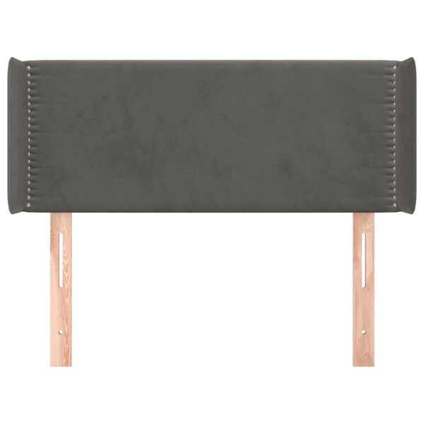 vidaXL Čelo postele typu u&scaron;&aacute;k tmavě &scaron;ed&eacute; 83x16x78/88 cm samet