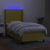 vidaXL Box spring postel s matrac&iacute; a LED zelen&aacute; 100x200 cm textil