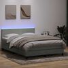 vidaXL Box spring postel s matrac&iacute; a LED světle &scaron;ed&aacute; 160x220 cm samet