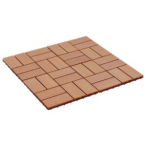 vidaXL Dlažba na terasu 22 ks Teak 30 x 30 cm WPC