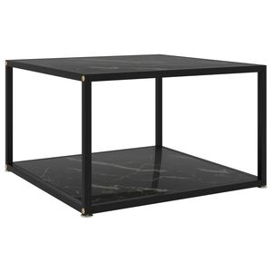 vidaXL Konferenčn&iacute; stolek čern&yacute; 60 x 60 x 35 cm tvrzen&eacute; sklo