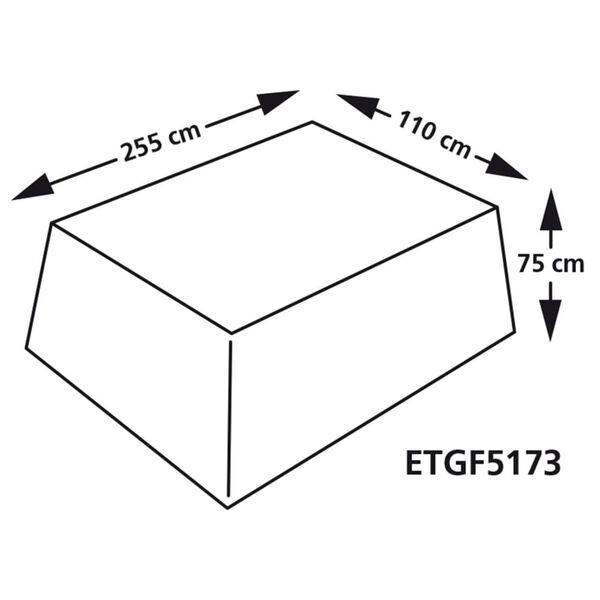 Eurotrail Ochrann&yacute; obal na zahradn&iacute; stůl 255 x 110 x 75 cm &scaron;ed&yacute;