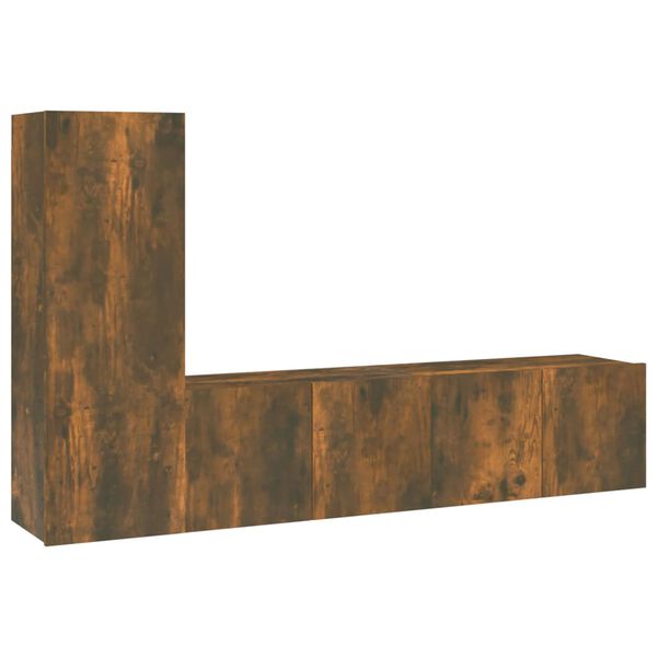 vidaXL 3d&iacute;ln&yacute; set TV skř&iacute;něk kouřov&yacute; dub kompozitn&iacute; dřevo