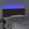 vidaXL Čelo postele s LED tmavě hněd&eacute; 80 x 5 x 78/88 cm textil