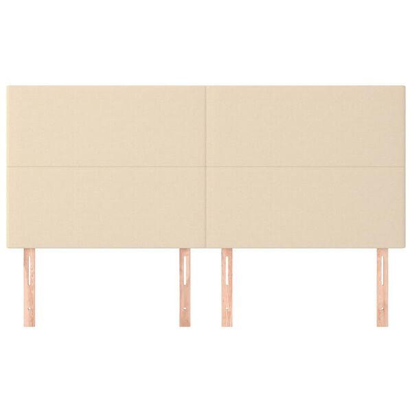 vidaXL Čelo postele kr&eacute;mov&eacute; 200x5x118/128 cm l&aacute;tkov&eacute;