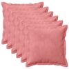 vidaXL Povlak na pol&scaron;t&aacute;ř 6 pcs HOUTEN Růžov&aacute; 40 x 40 cm Samet