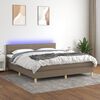 vidaXL Box spring postel s matrac&iacute; a LED taupe 180x200 cm textil