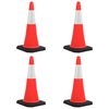 vidaXL Reflexní dopravní kužely s těžkými základnami 4 ks 75 cm
