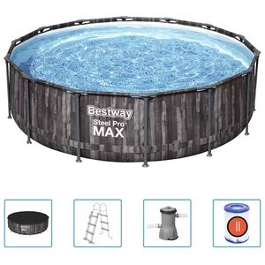 Bestway Baz&eacute;n Steel Pro MAX s př&iacute;slu&scaron;enstv&iacute;m kulat&yacute; 427 x 107 cm