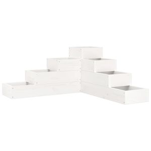 vidaXL Zahradn&iacute; truhl&iacute;k 4patrov&yacute; 80,5x79x36 cm b&iacute;l&yacute; masivn&iacute; borovice