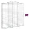 vidaXL Klenut&eacute; gabionov&eacute; ko&scaron;e 6 ks 200x30x200/220cm pozinkovan&eacute; železo