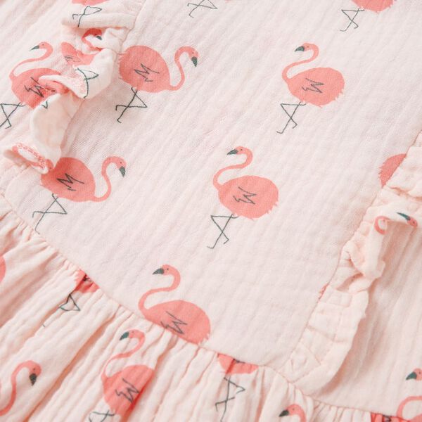 Dětské šaty s volánky bledě růžové 128