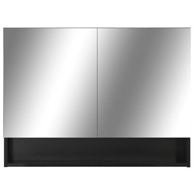 vidaXL LED koupelnová zrcadlová skříňka černá 80 x 15 x 60 cm MDF