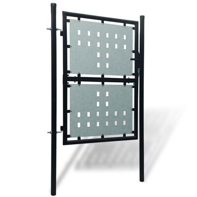 vidaXL Černá jednokřídlá plotová brána 100 x 200 cm