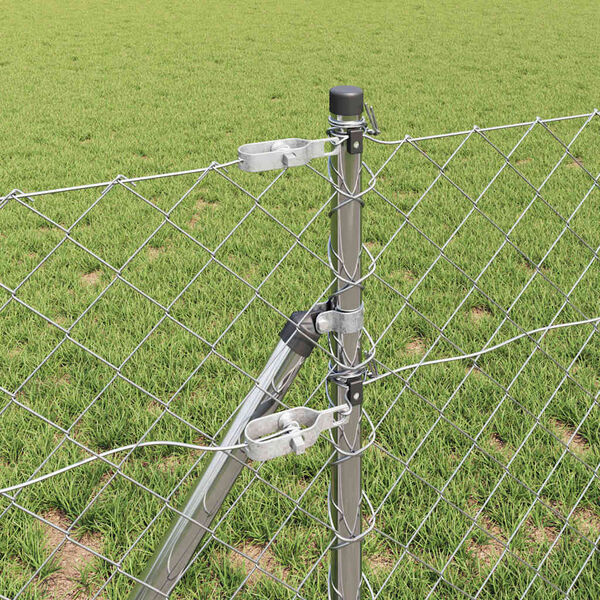 vidaXL Plotov&yacute; sloupek. Stř&iacute;brn&aacute; 10 x 0,4 m (s&iacute;ť 60 x 60 mm) Ocel