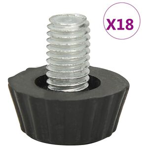 vidaXL Nastaviteln&eacute; n&aacute;bytkov&eacute; nohy M8 18 ks čern&eacute;