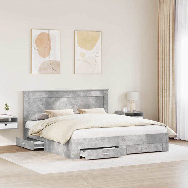 vidaXL R&aacute;m postele se z&aacute;suvkou s čelo s &uacute;loži&scaron;těm kompozitn&iacute; dřevo