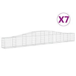 vidaXL Klenut&eacute; gabionov&eacute; ko&scaron;e 7 ks 400x30x40/60 cm pozinkovan&eacute; železo